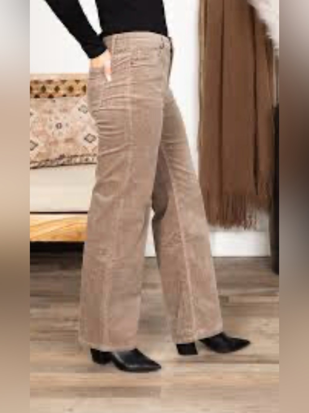 Mica Los Angeles Mocha Corduroy High Rise Wide Leg Pants
